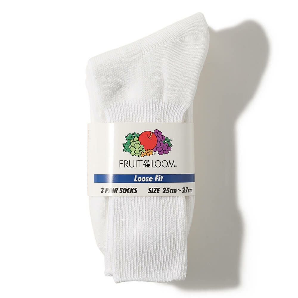 DadSocksクルーソックス3P(白) | Fruit of the Loom | 公式オンライン