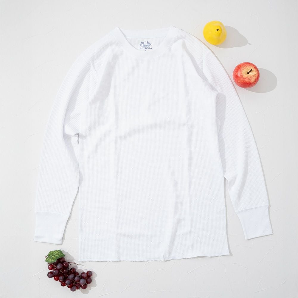 ワッフル 白　Lサイズ TC ワッフル クルーネック L/S Tシャツ | Fruit of the Loom | 公式