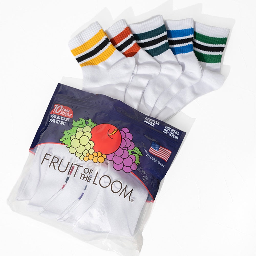 クォーター丈 10P T/C ソックス | Fruit of the Loom | 公式オンライン
