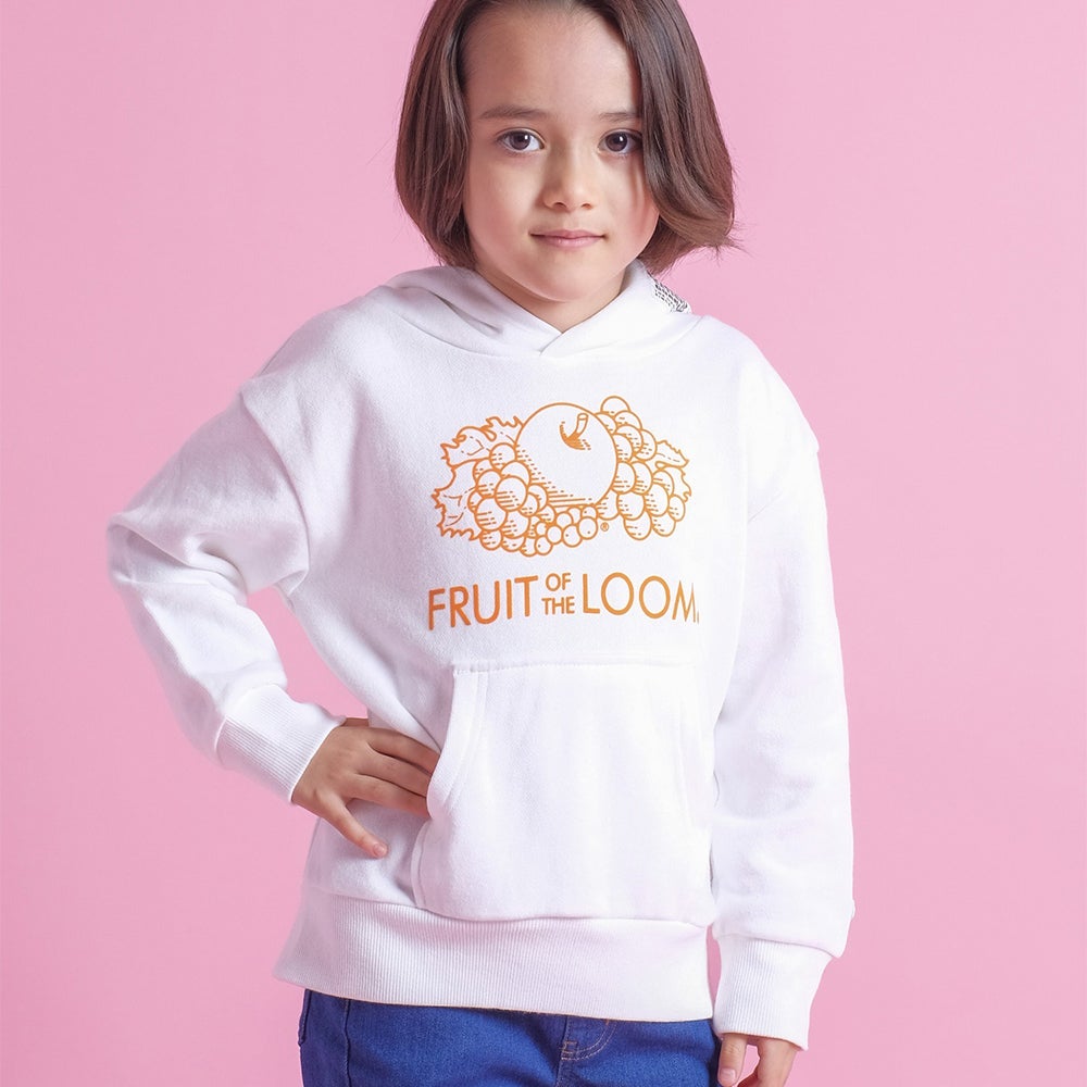 キッズ ネオンフロックプリント フーディー | Fruit of the Loom