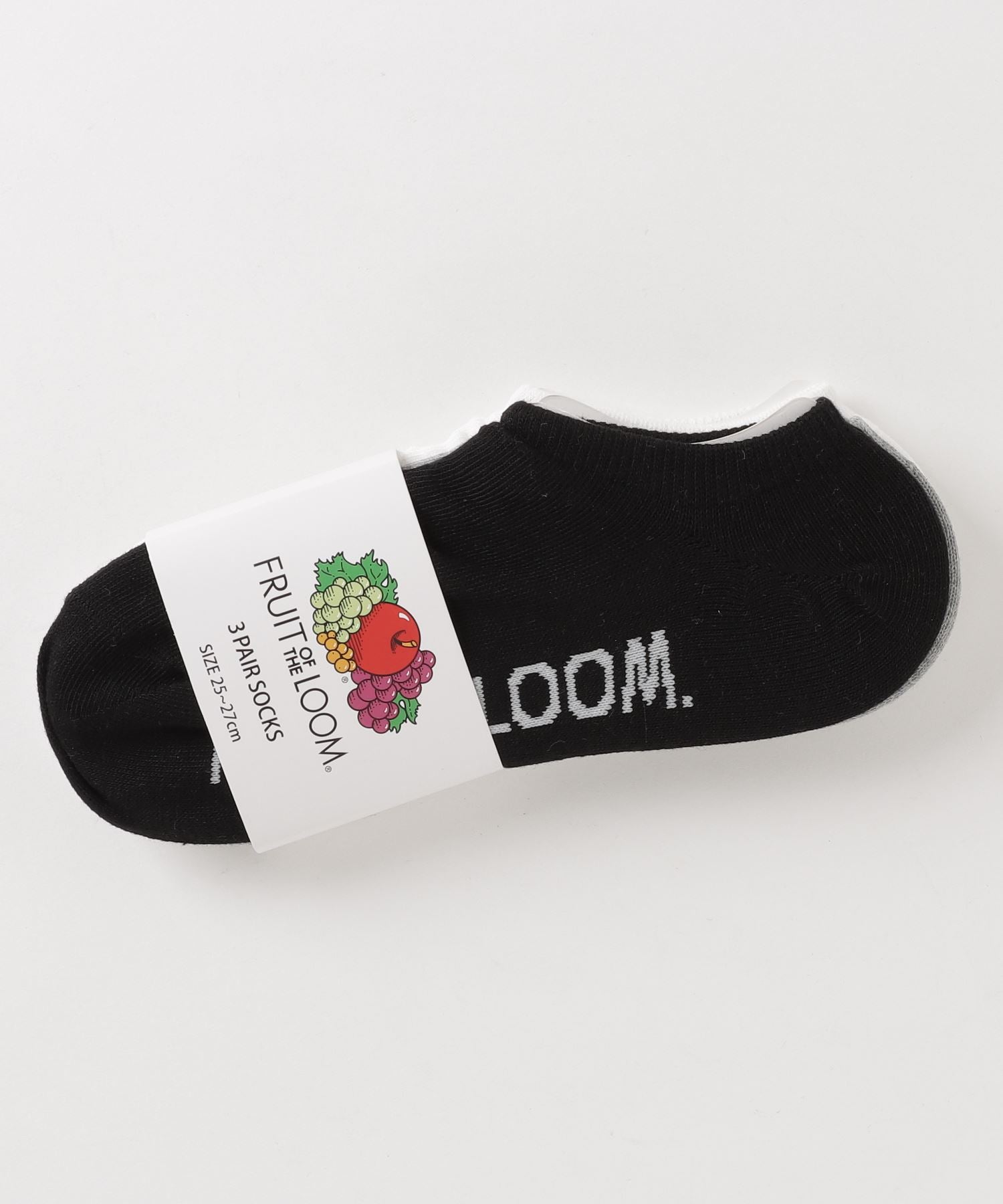 ろろろ 27cm 3足 スニーカー丈 刺繍ソックス 3P 25～27cm | Fruit of the Loom | 公式