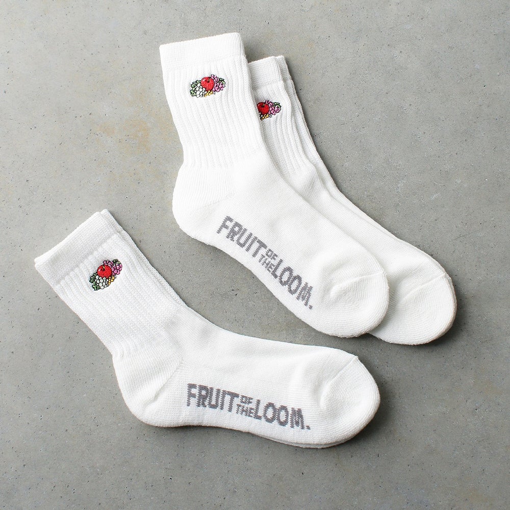 クォーター丈 底パイル 刺繍ソックス 3P 25～27cm | Fruit of the Loom