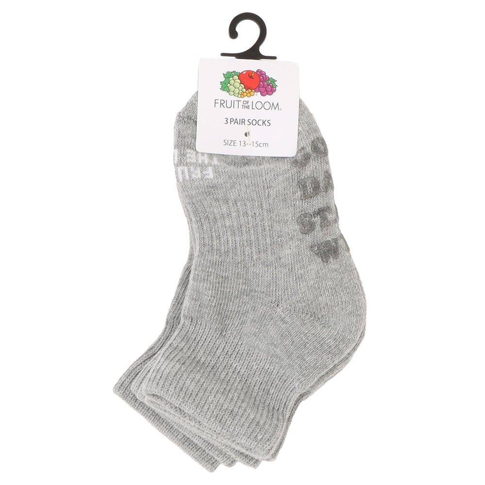 KIDS クォーター丈 無地ソックス 3P 13～15cm | Fruit of the Loom