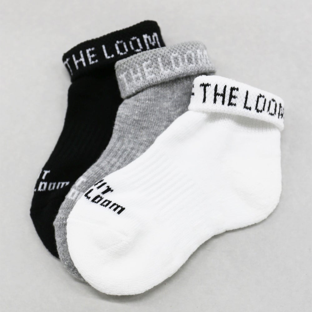 KIDS クォーター丈 無地ソックス 3P 13～15cm | Fruit of the Loom
