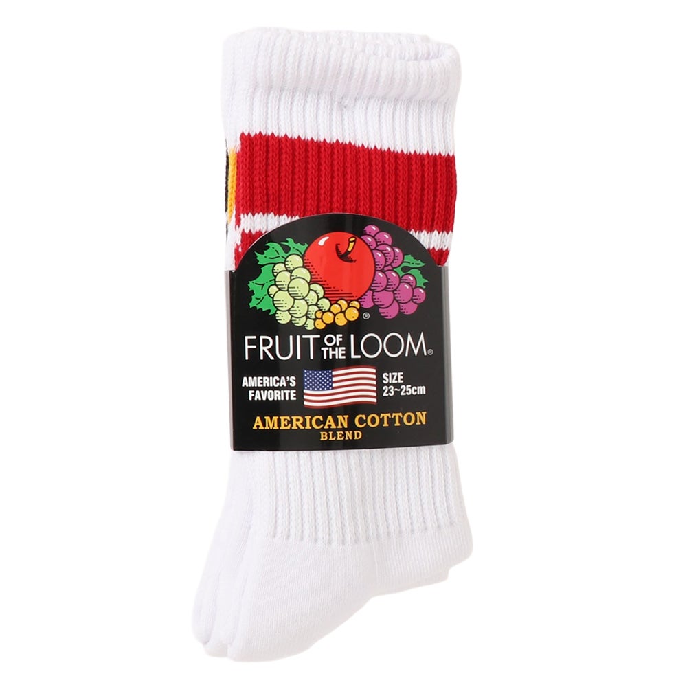 クルー丈 3ラインソックス 3P 23-25cm | Fruit of the Loom | 公式
