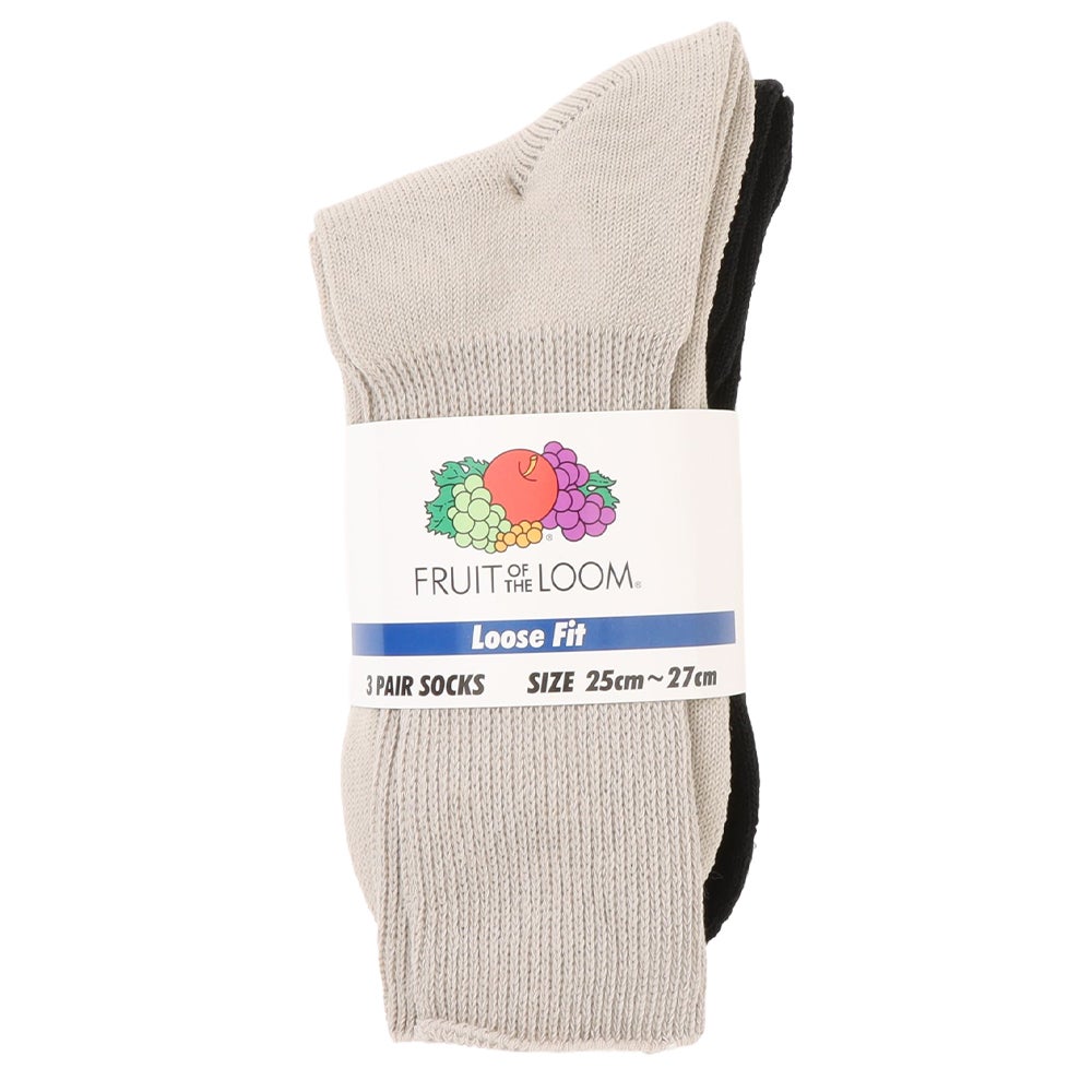 DadSocksクルーソックス3P(ミックス) 25～27cm | Fruit of the Loom